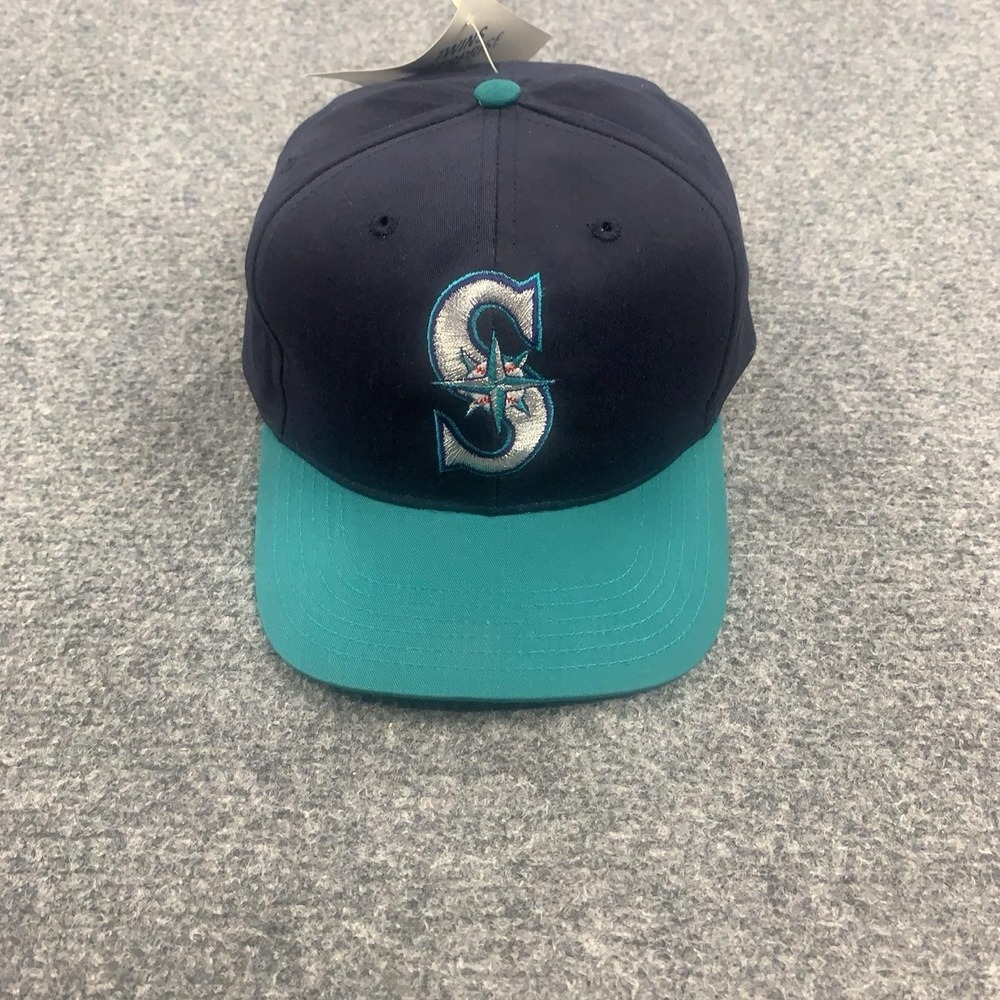 VTG Seattle Mariners Hat Cap Snap Back Mens Small Blue Teal Green MLB Baseball